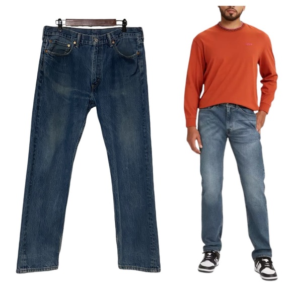 Levi’s 505 Regular Fit Jeans Blue - Picture 1 of 15